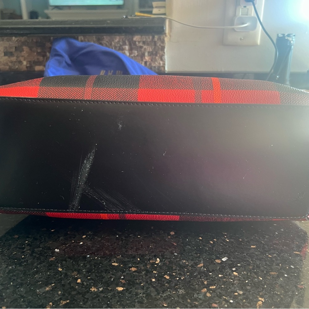 Kate Spade Red and Black Plaid Women's Bag - Picture 11 of 13
